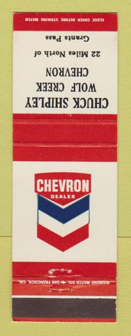 Matchbook Cover - Chevron oil gas Chuck Shipley Grants Pass OR