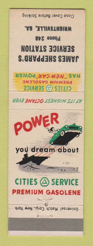 Matchbook Cover - Cities oil gas James Sheppard's Wrightsville GA