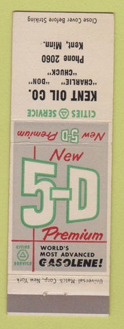Matchbook Cover - Cities oil gas Kent MN WEAR