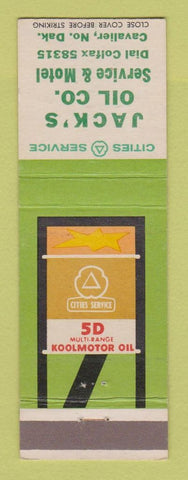 Matchbook Cover - Cities oil gas Jack's Cavalier ND WEAR