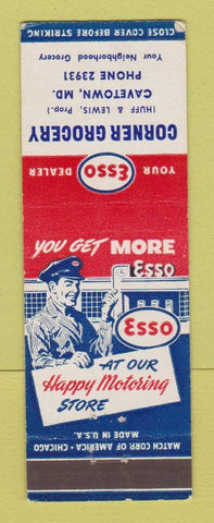 Matchbook Cover - Esso oil gas Corner Grocery Cavetown MD