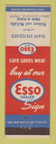 Matchbook Cover - Esso oil gas Dan Hughes Chattanooga TN