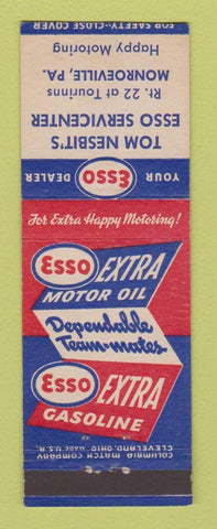 Matchbook Cover - Esso oil gas Tom Nesbit's Monroeville PA