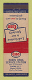 Matchbook Cover - Esso oil gas Rubin Bros Elmira NY