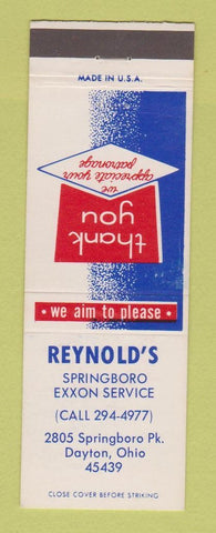 Matchbook Cover - Reynold's Exxon oil gas Dayton OH