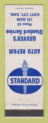 Matchbook Cover - Standard oil gas Gruver's Scott City KS WEAR