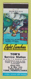 Matchbook Cover - Tom's Richfield oil gas York PA
