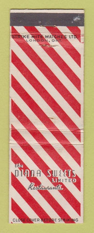 Matchbook Cover - Diana Sweets Restaurants Toronto ON WEAR