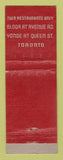 Matchbook Cover - Diana Sweets Restaurants Toronto ON WEAR