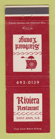 Matchbook Cover - Riviera Restaurant St John NB Starboard Lounge