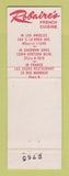 Matchbook Cover - Robaire's French Restaurant Los Angeles CA Paris France