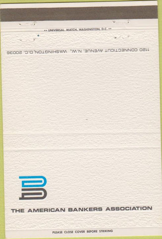 Matchbook Cover - American Banker's Assn Washington DC 40 Strike