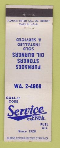 Matchbook Cover - Service Coal Coke WEAR