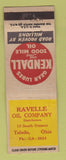 Matchbook Cover - Kendall oil gas Ravelle Toledo OH WEAR