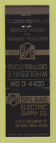 Matchbook Cover - Splane Electric Supply Detroit MI
