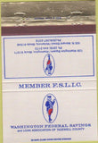 Matchbook Cover - Washington Federal Savings Washington IL 40 Strike