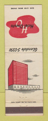 Matchbook Cover - Hotel Onesto Canton OH WEAR