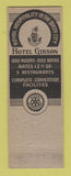 Matchbook Cover - Hotel Gibson Cincinnati OH