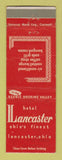 Matchbook Cover - Hotel Lancaster OH WORN BACK