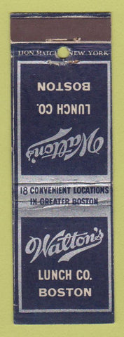 Matchbook Cover - Walton's Lunch Boston MA