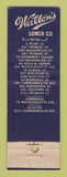 Matchbook Cover - Walton's Lunch Boston MA