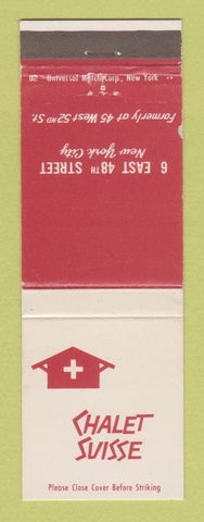 Matchbook Cover - Chalet Suisse New York City