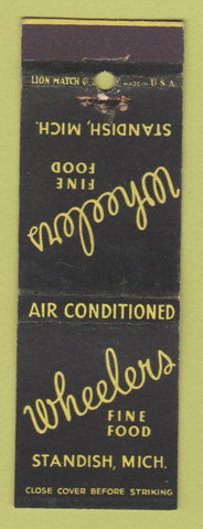 Matchbook Cover - Wheelers Restaurant Standish MI