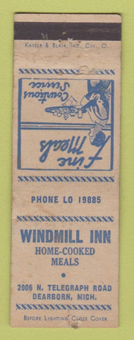Matchbook Cover - Windmill Inn Dearborn MI WEAR
