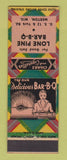 Matchbook Cover - Lone Pine BBQ Merton WI WORN BACK