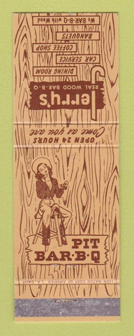 Matchbook Cover - Jerry's BBQ girlie Compton Santa Ana Buena Park CA