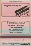 Matchbook Cover - Donna Marino Universal Rainbow Match LA CA 40 Strike