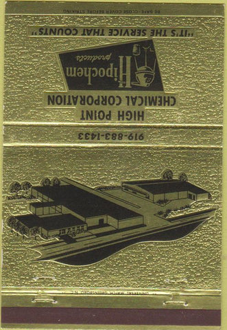 Matchbook Cover - Hipochem Hi Point Chemical Corp NC 40 Strike