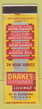 Matchbook Cover - Drake's Restaurant Chicago IL