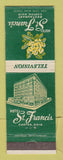 Matchbook Cover - Hotel St Francis Canton OH restaurant