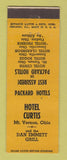 Matchbook Cover - Hotel Curtis Mount Vernon OH ADVANCE