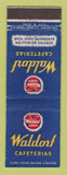 Matchbook Cover - Waldorf Cafeterias DD Bean