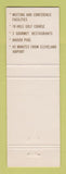 Matchbook Cover - Sawmill Creek Resort Hotel Huron OH