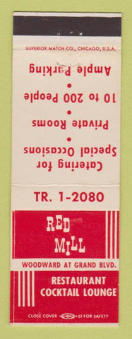 Matchbook Cover - Red Mill Restaurant Detroit MI