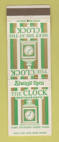 Matchbook Cover - Clock Restaurants Detroit? MI