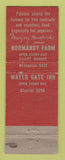 Matchbook Cover - Water Gate Inn Washington DC Normandy Farm Potomac MD