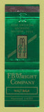 Matchbook Cover - FB Wright Company Dearborn MI Walt Bala V Belts Sheaves