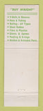 Matchbook Cover - FB Wright Company Dearborn MI Walt Bala V Belts Sheaves