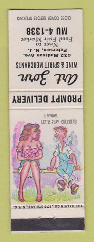 Matchbook Cover - Art Zorn Liquor Paterson NJ hillbilly