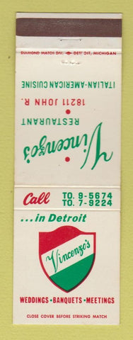 Matchbook Cover - Vincenzo's Italian Restaurant Detroit MI