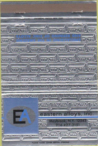 Matchbook Cover - Eastern Alloys Maybrook NY  40 Strike