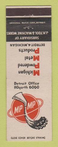 Matchbook Cover - Michigan Powdered Metal Products Detroit MI JH Tool Machine