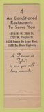 Matchbook Cover - Tyler's Restaurants Miami FL