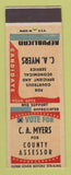 Matchbook Cover - CA Myers County Assessor Election SAMPLE