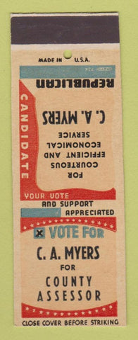 Matchbook Cover - CA Myers County Assessor Election SAMPLE