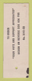 Matchbook Cover - LC Atha Judge Probate Court Election SAMPLE
